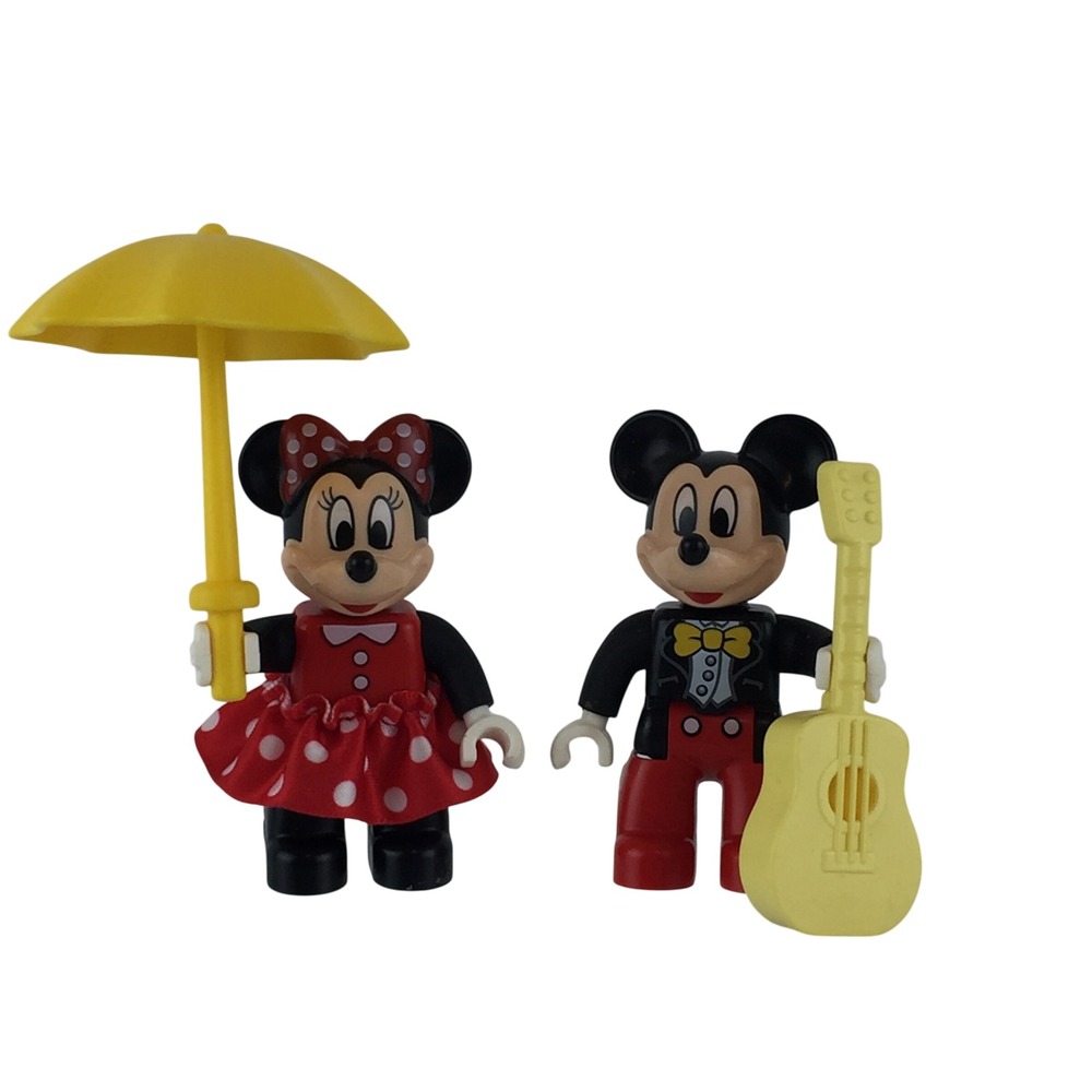 LEGO Duplo Mickey Minnie Mouse Figures‎ Red Black Umbrella Guitar Disney